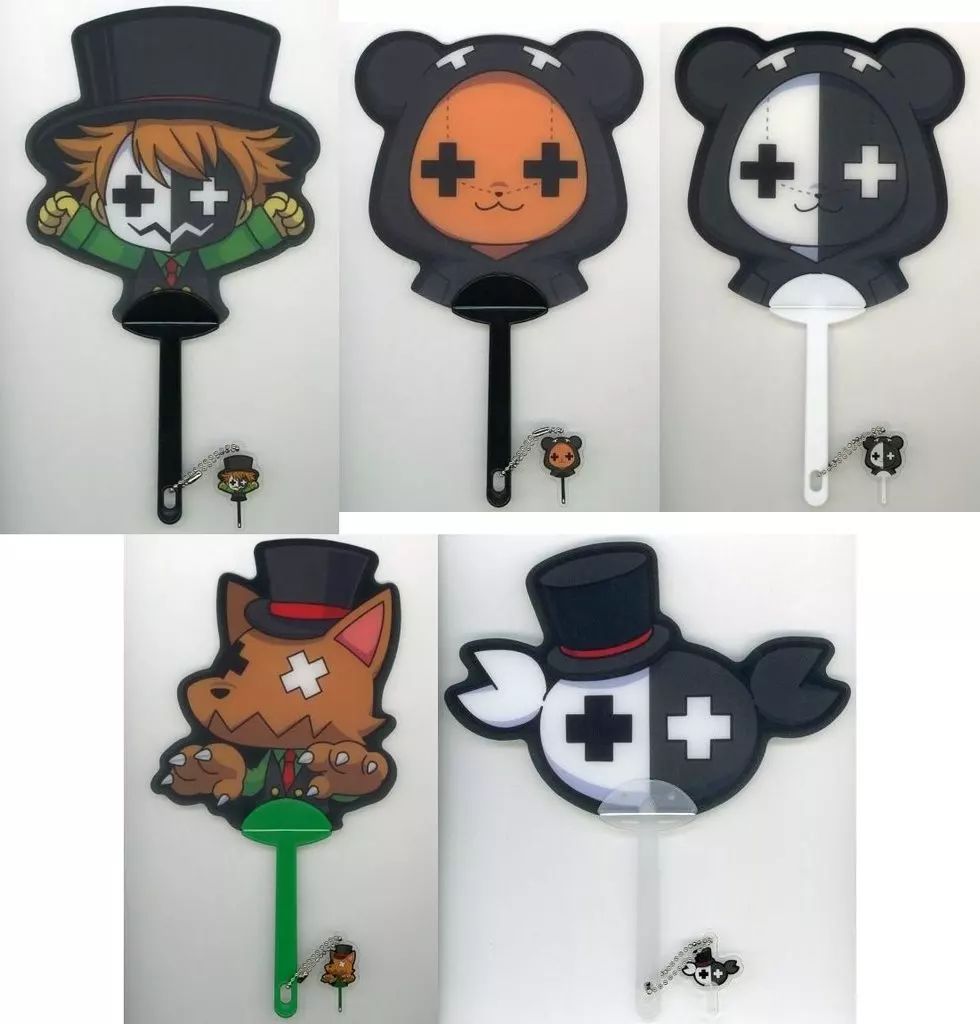 中古】うちわ・扇子 全5種セット レトルト チャーム付きダイカット