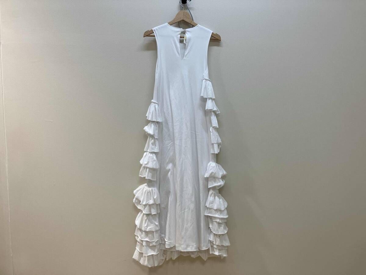 Cygne シーニュ ティアードフリルノースリーブワンピース サイズフリー ホワイト コットン 綿 中国製 CYJ-O 002