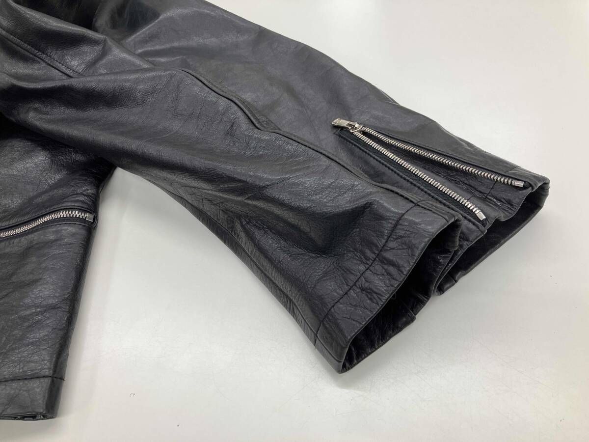  NO ID. ノーアイディ カウレザーセミダブルライダースJKT メンズ ジャケット 牛革 ブラック 853030-535 L Sサイズ その他 レザージャケット ライダース