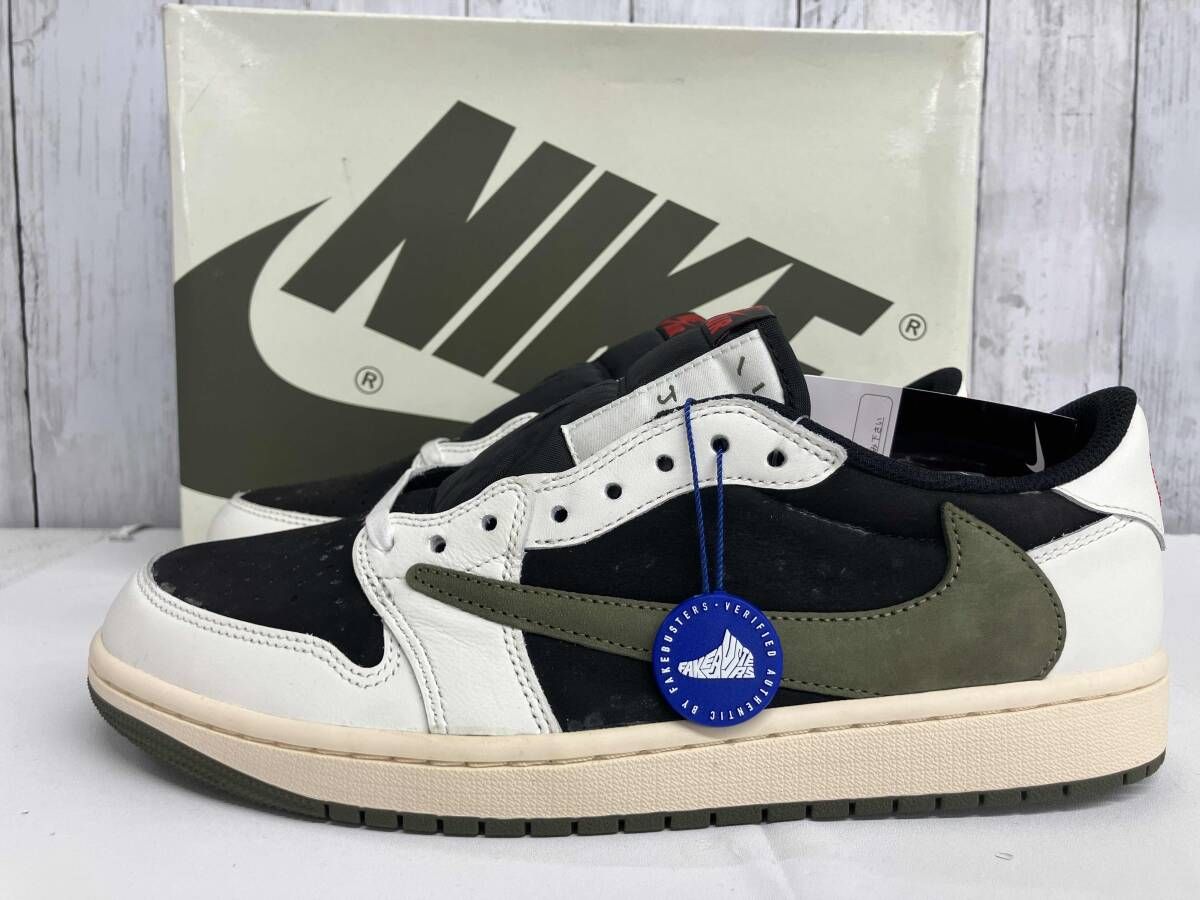 鑑定済み NIKE AIR JORDAN 1 LOW × Travis Scott スニーカー ナイキ エアジョーダン1 トラヴィススコット DZ 4137-106 size 28㎝