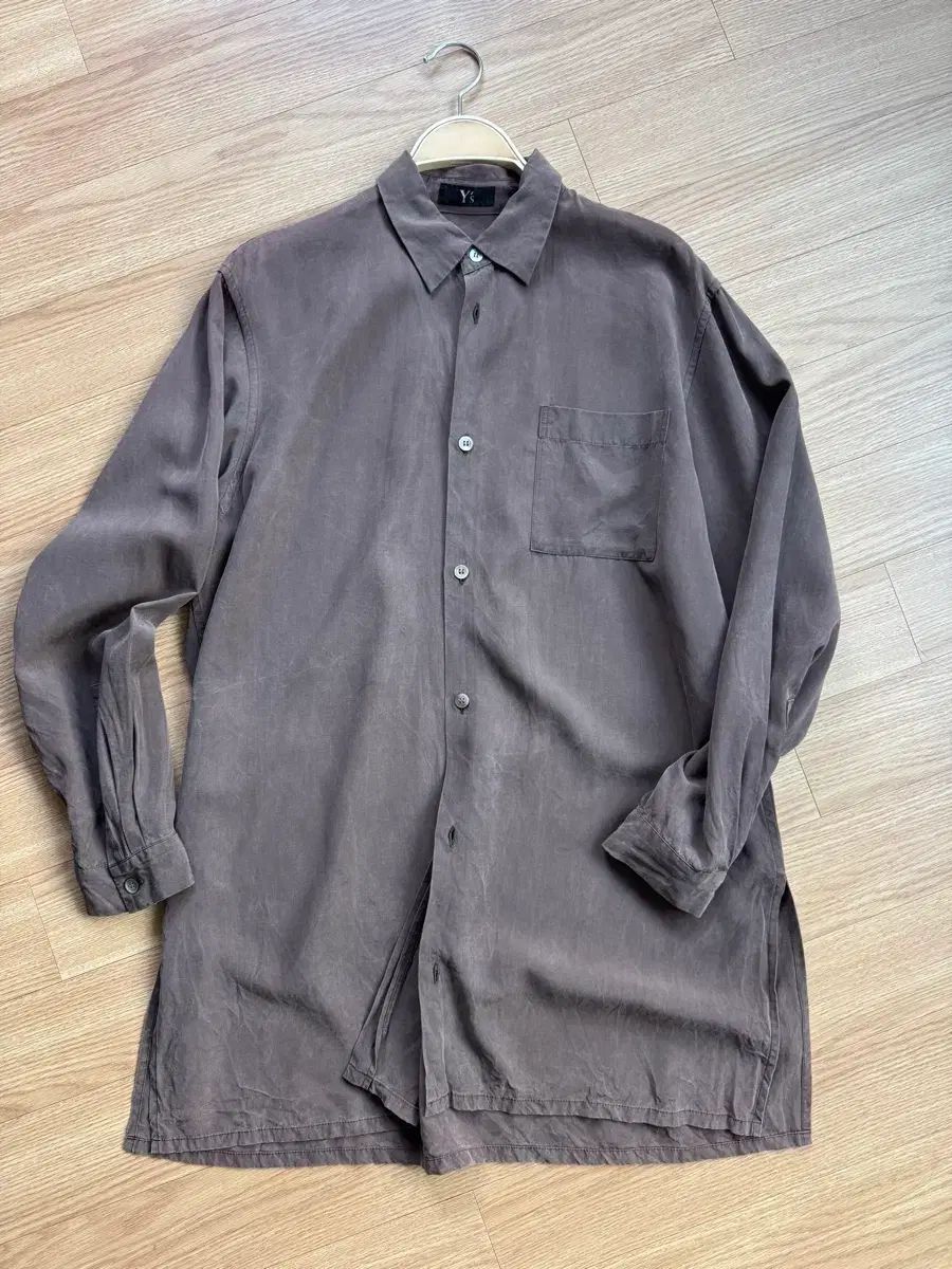 Ys Yohji Yamamoto パープルブラウン ロングシャツ