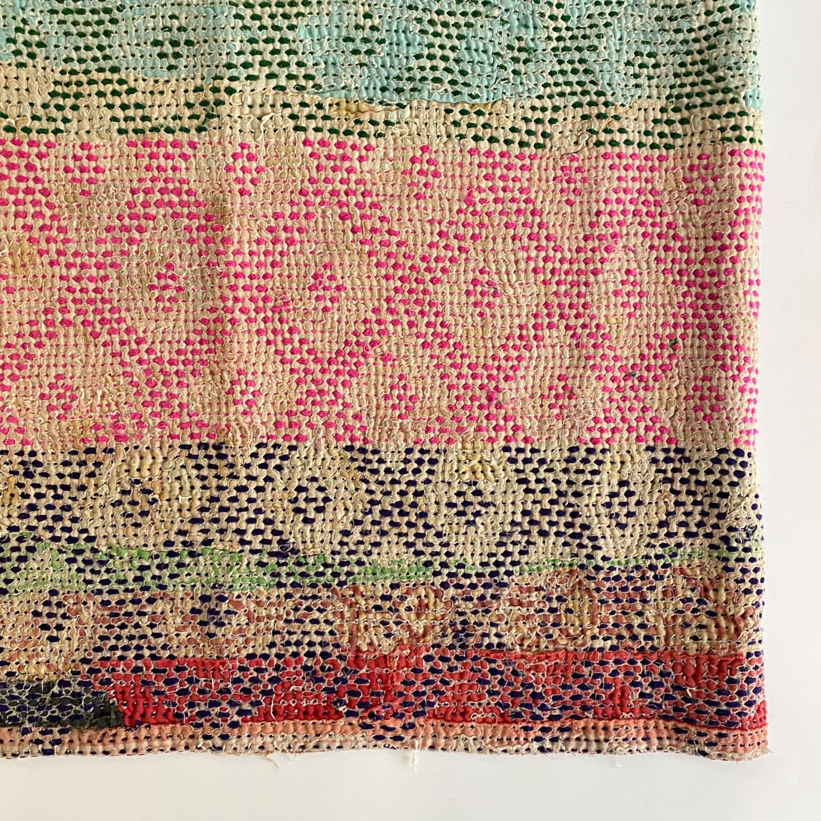 3563 ラリーキルト カンタキルト オールドファブリック ハギレ インド