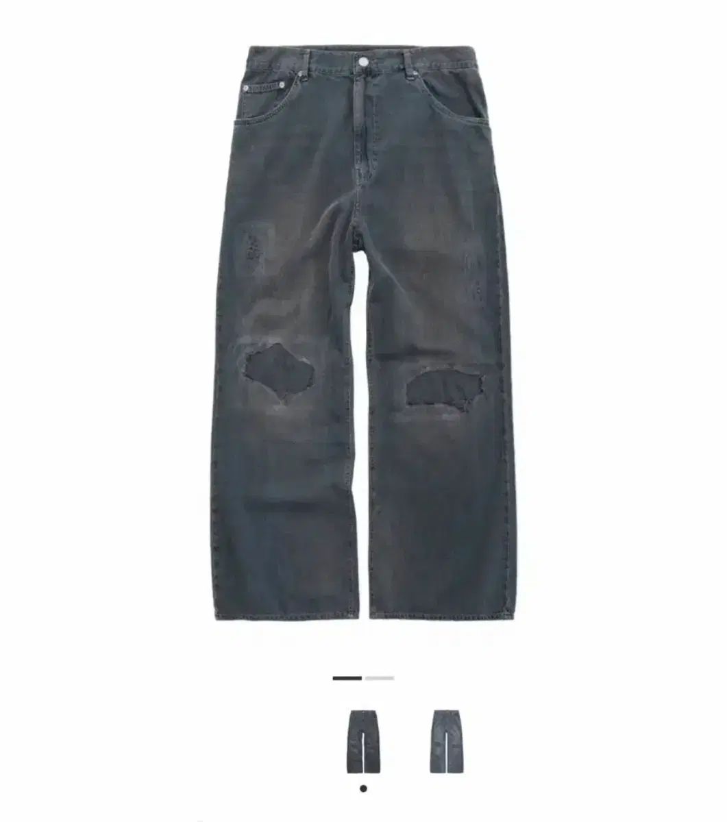 4 POLYTERU Gosima パンツ ニ パッチ ブルーグレー