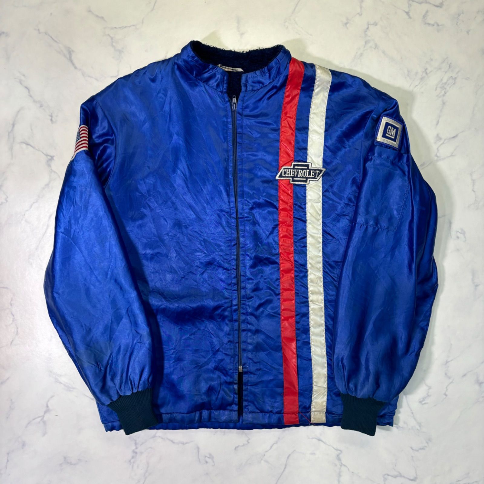 90年代 CHEVROLET シボレー 刺繍 レーシング ナイロンジャケット 90s Chevrolet シボレー レーシングジャケット GM ナイロンジャケット