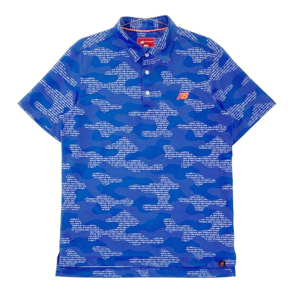 ニューバランスゴルフ 4 半袖ポロシャツ ブルー系 ロゴ メンズ