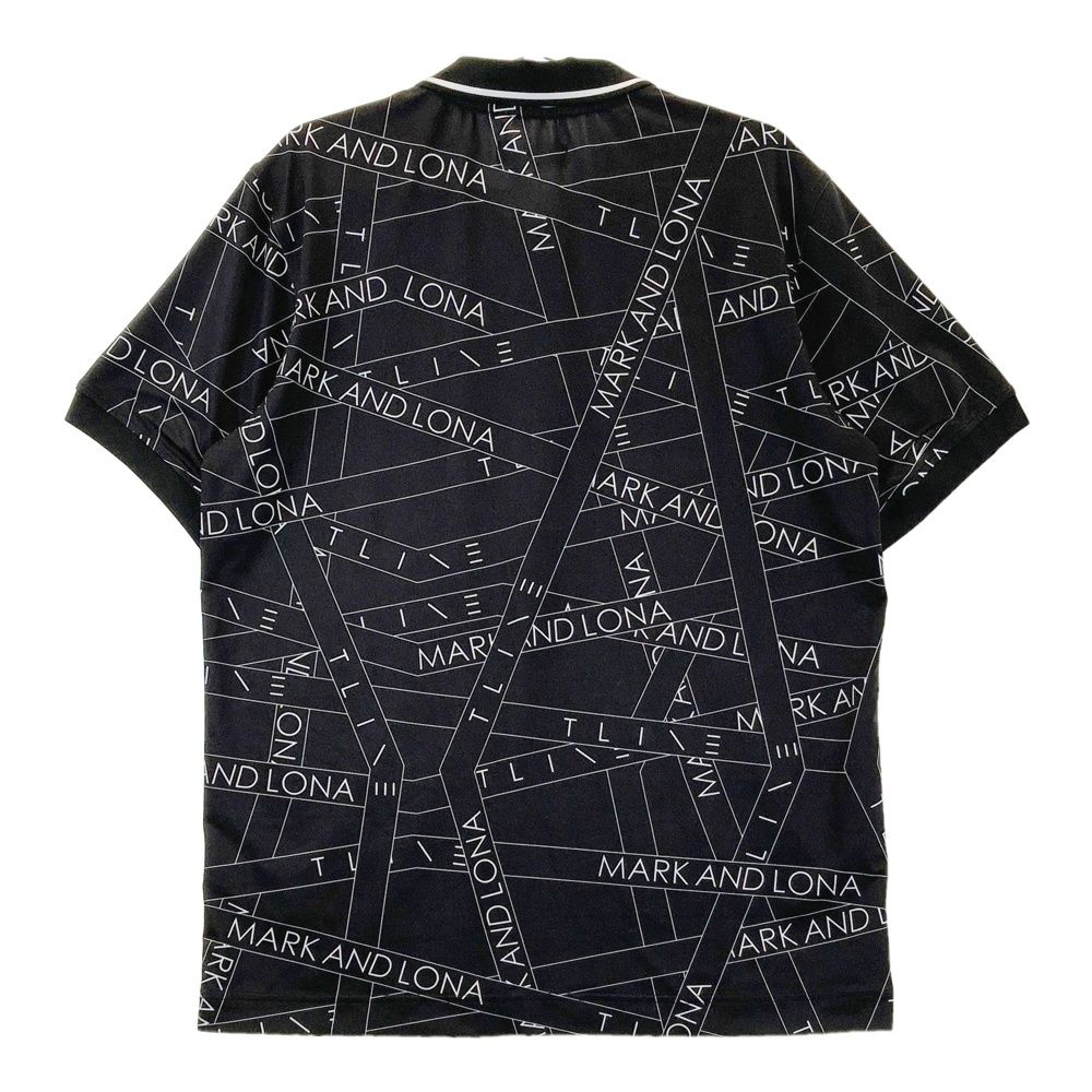 マークアンドロナ MARK & LONA ゴルフウェア 半袖シャツ 46 マークアンドロナ スカル ロゴ 総柄 半袖 ポロシャツ 48 ゴルフ