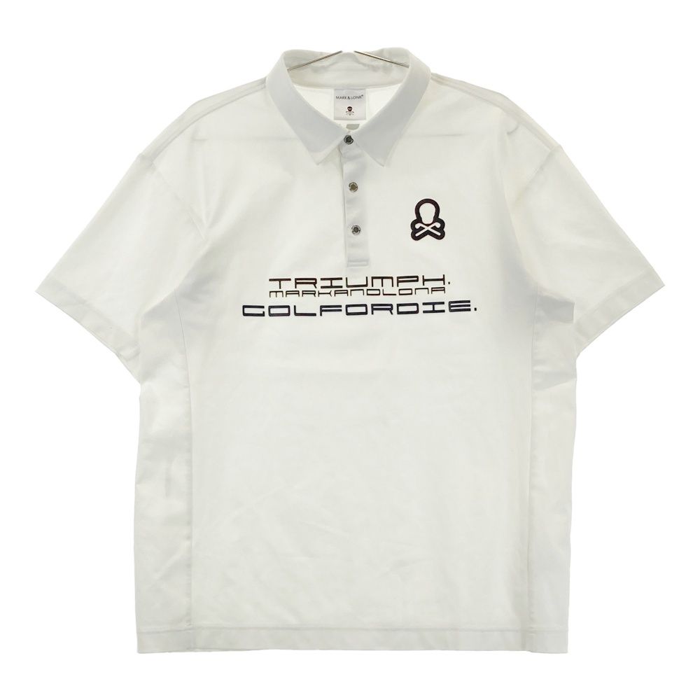 サイズ 48 MARK-LONA マークアンドロナ 半袖ポロシャツ ホワイト系 ゴルフウェア メンズ ストスト
