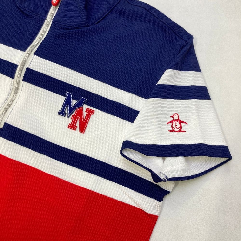 サイズ：M MUNSING WEAR マンシングウェア ハーフジップ半袖Tシャツ