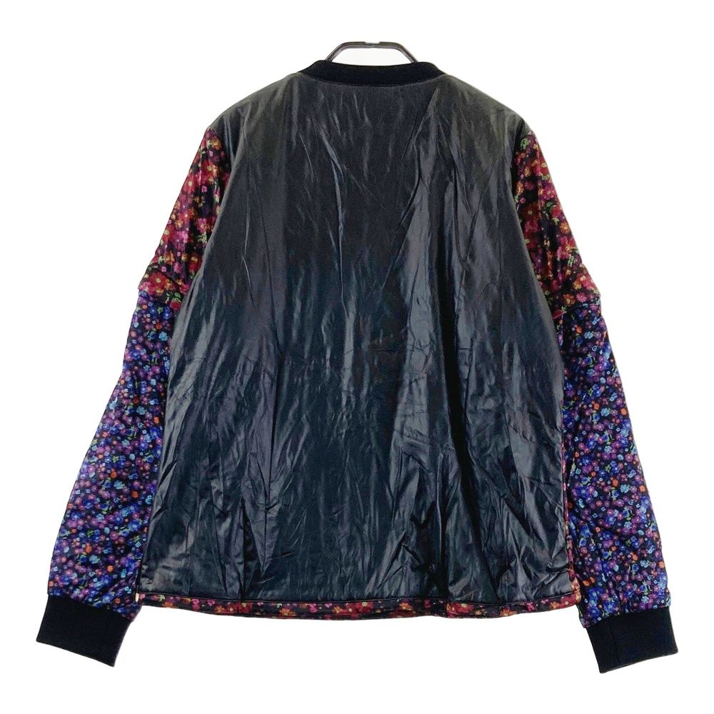 サイズ 3 DANCE WITH DRAGON ダンスウィズドラゴン フェイクレザー切替 2 way 中綿ブルゾン 花 総柄 ブラック系 ゴルフウェア レディース ストスト