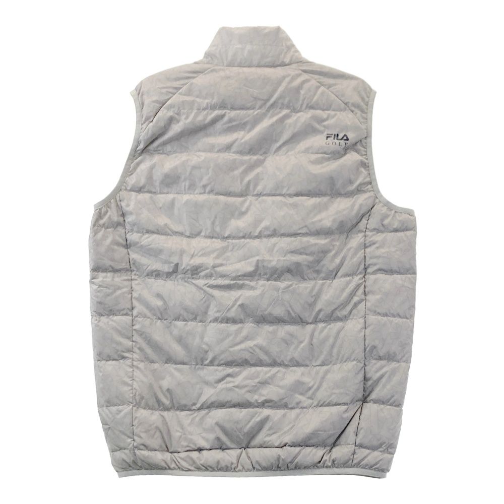 サイズ：LL FILA GOLF フィラゴルフ ジップ ダウンベスト 総柄 グレー