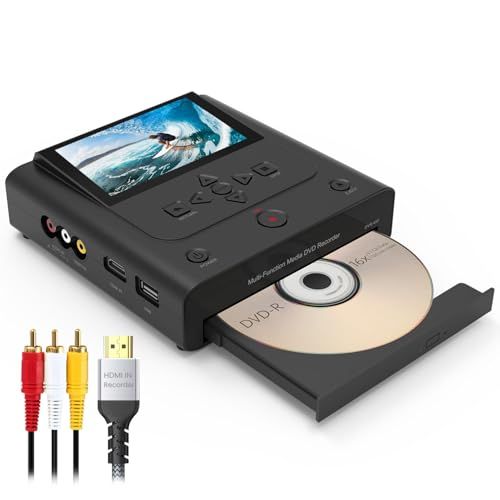 DVDレコーダー 録画機能付き｜VHS DVDsダビング｜テレビ映像をUSB|SD|HDDへ録画対応｜スマホWiFiでDVD|USB|SD|HDDへコピー ｜無料アプリ付き｜WiFiアプリ搭載メディアレコーダー