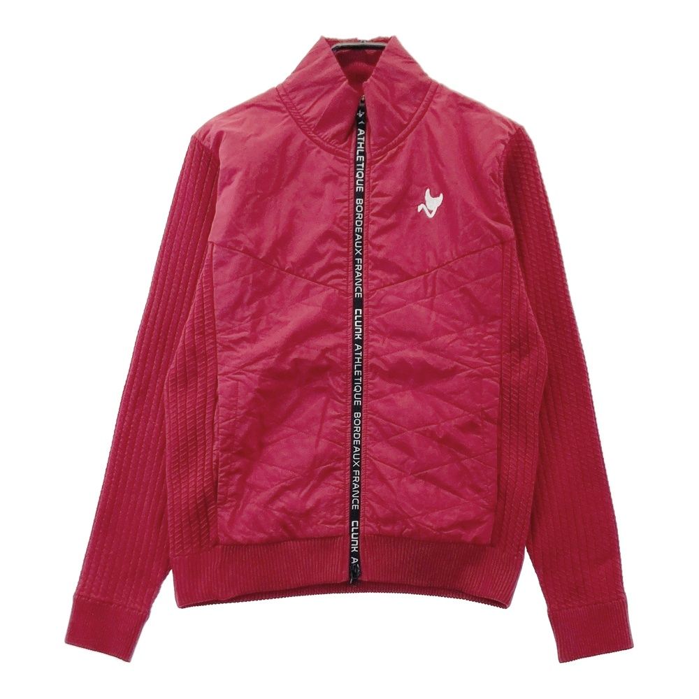 サイズ：M CLUNK クランク 中綿 ジップジャケット ニット切替 レッド系