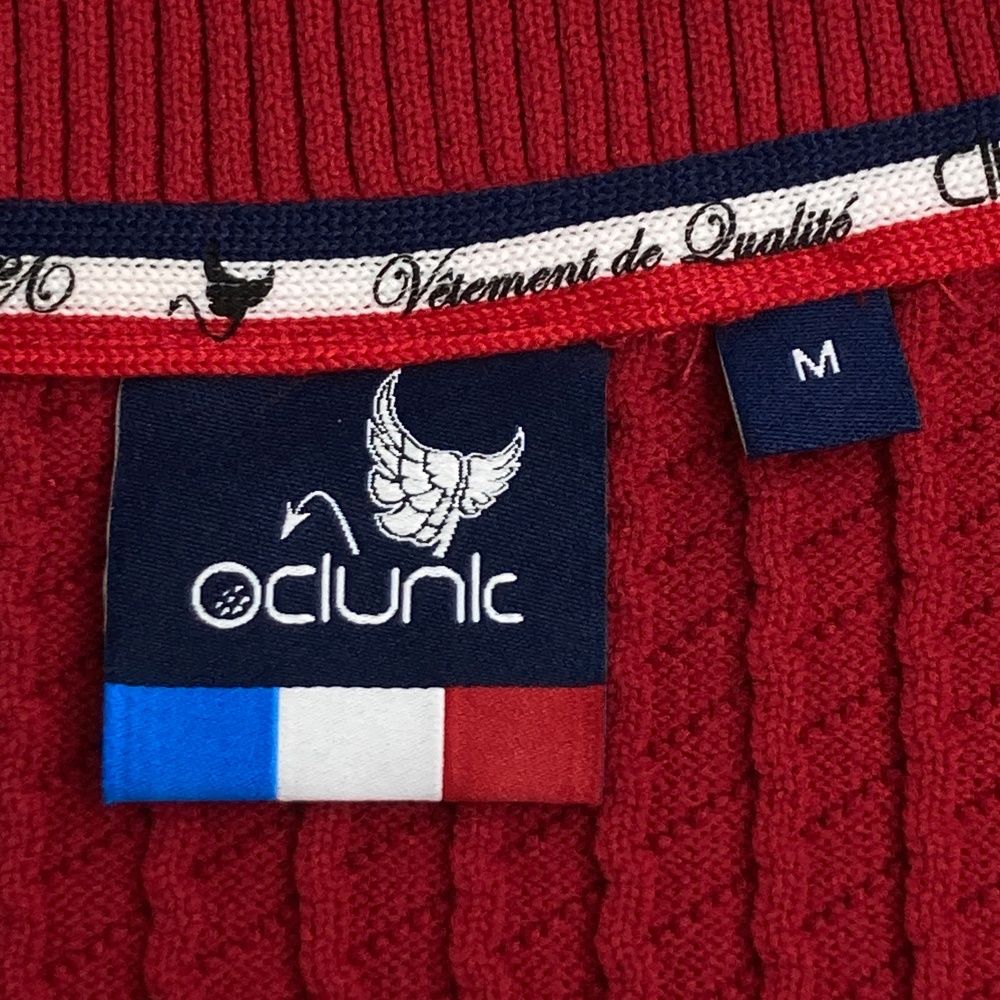 サイズ：M CLUNK クランク 中綿 ジップジャケット ニット切替 レッド系