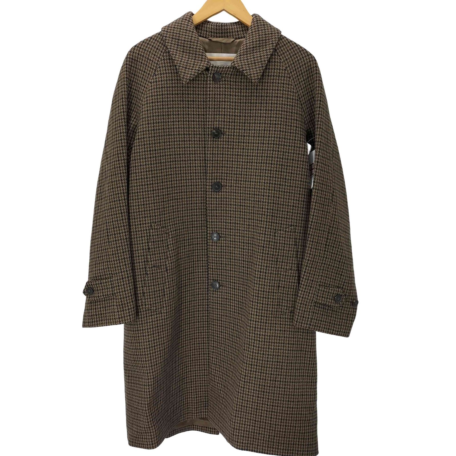 マッキントッシュ Mackintosh 英国製 ハングトゥース 千鳥格子 ウール ステンカラー コート メンズ UK 34