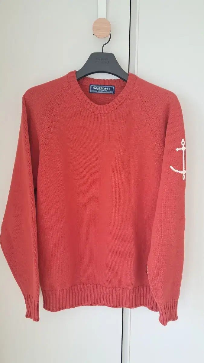 ガンジーウーレンズ コットン ラグラン クルーネック セーター オレンジ XL