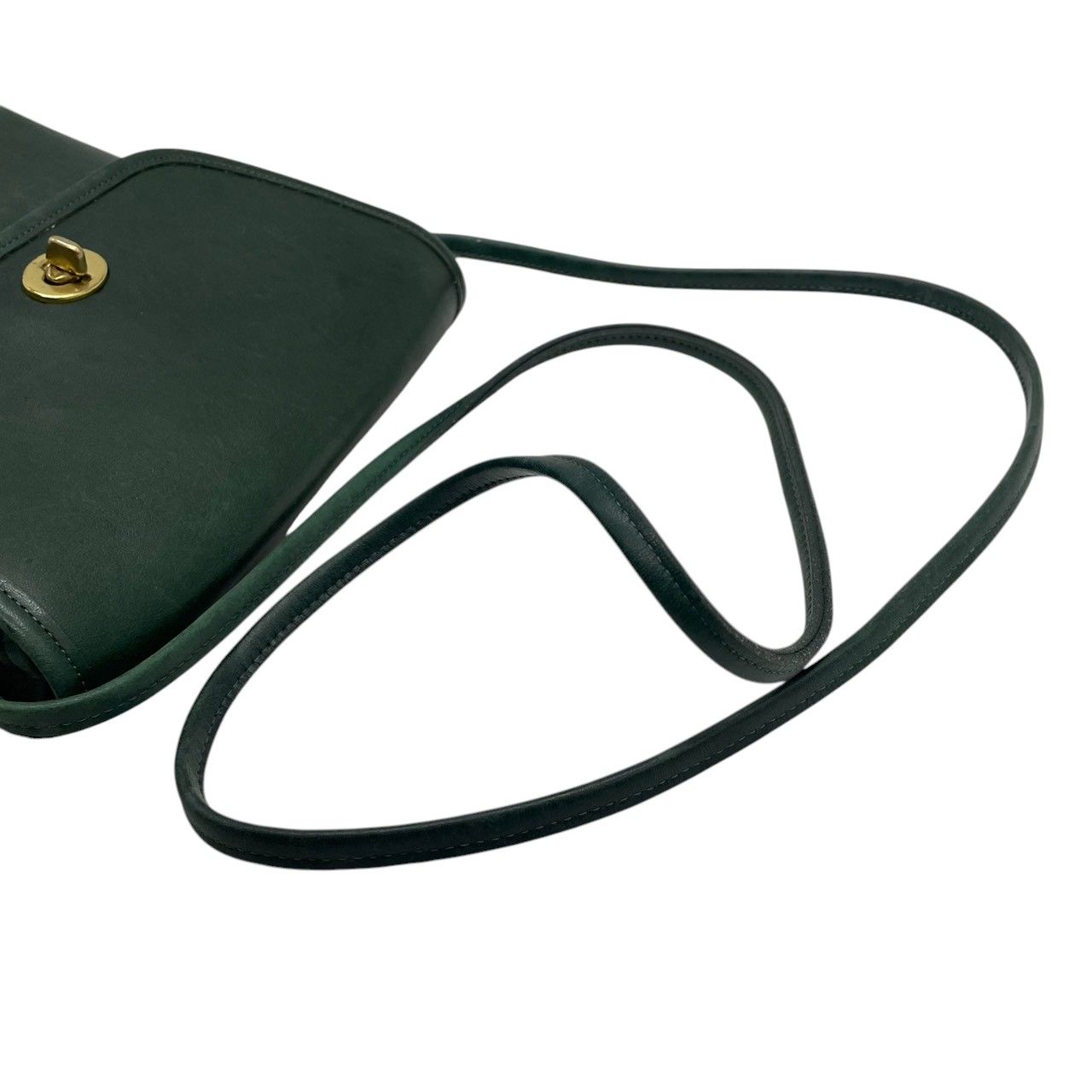 ✨希少色/美品✨オールドコーチ ショルダーバッグ ターンロック ゴールド金具 緑 オールドコーチ ☆ レザー ミニ ショルダーバッグ ポシェット グリーン