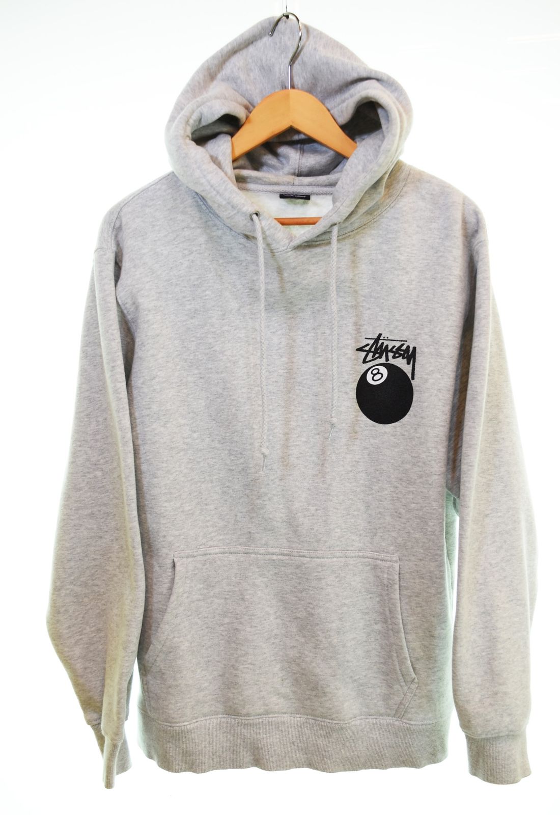 ステューシー STUSSY 8 Ball Fade hooded sweat フード フーディ スウェット パーカ グレー Lサイズ 103 MT-3743