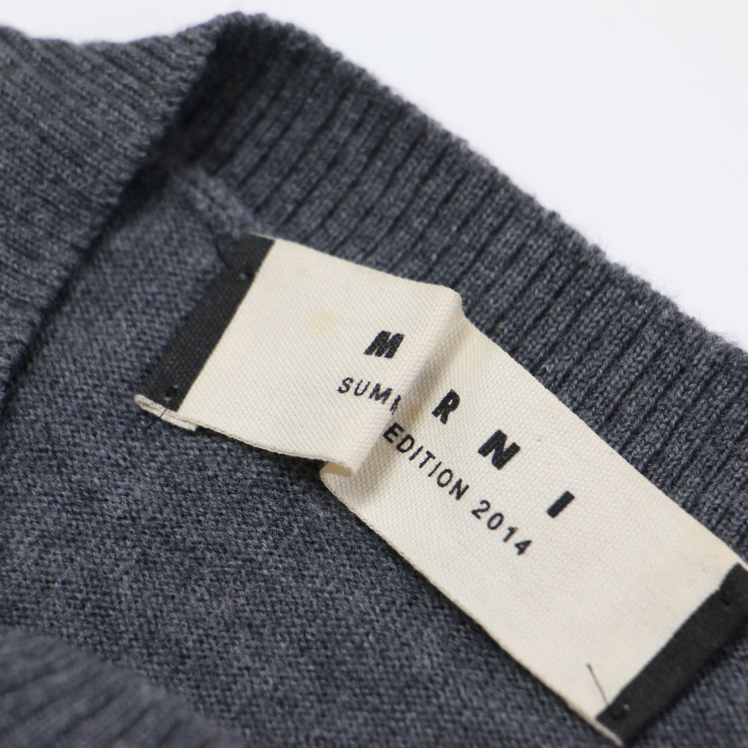 MARNI マルニ ニット グレー レッド サイズ:40(M) | ウール ジャガード 