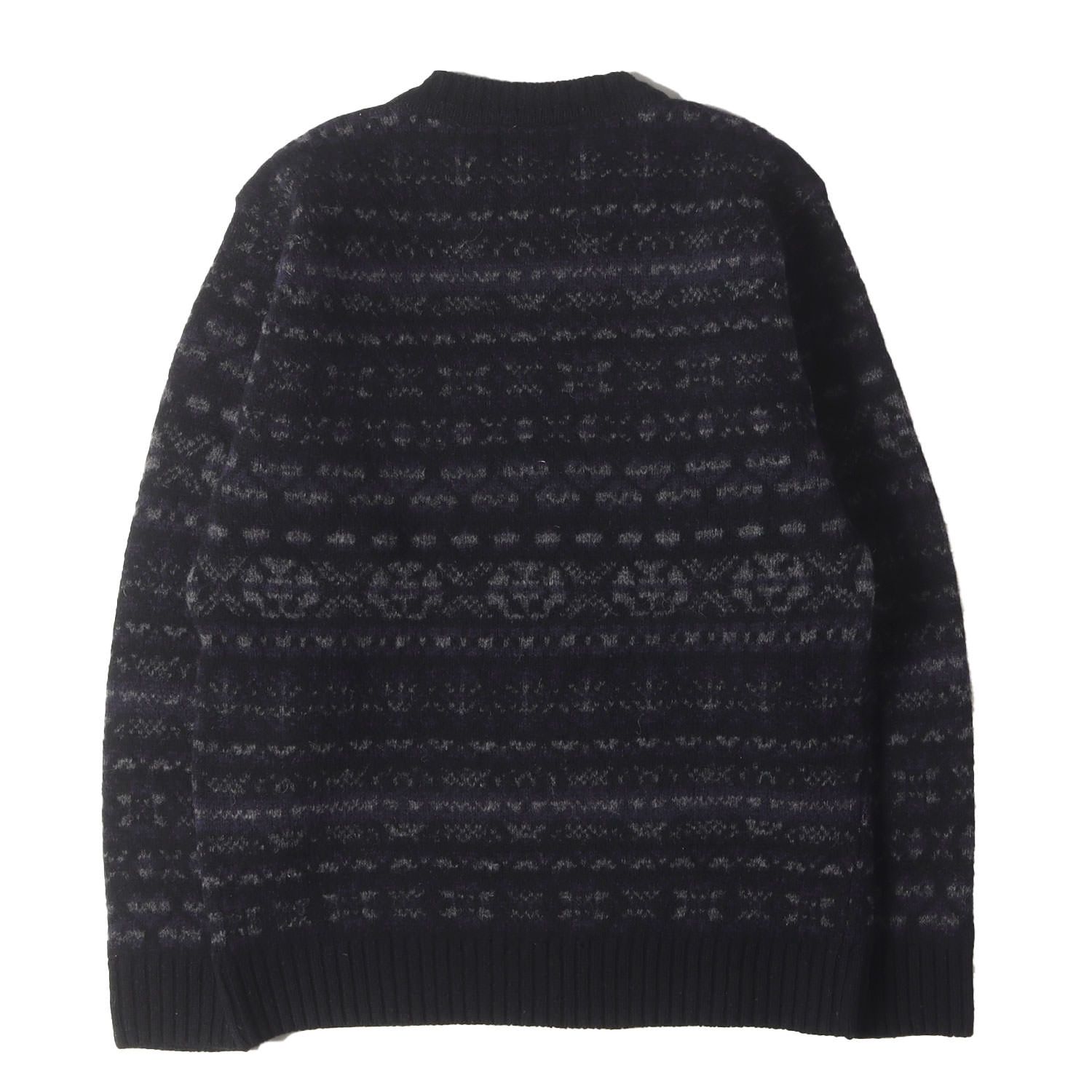 NEIGHBORHOOD ネイバーフッド ニット ブラック 黒 サイズ:M | INVERALLAN ジャガードボーダー ウールニット セーター (NHIA.SHETLAND / W-JACQUARD.LS) | トップス | コラボ【メンズ】【中古】 NEIGHBORHOOD ネイバーフッド ニット ブラック 黒 サイズ:M