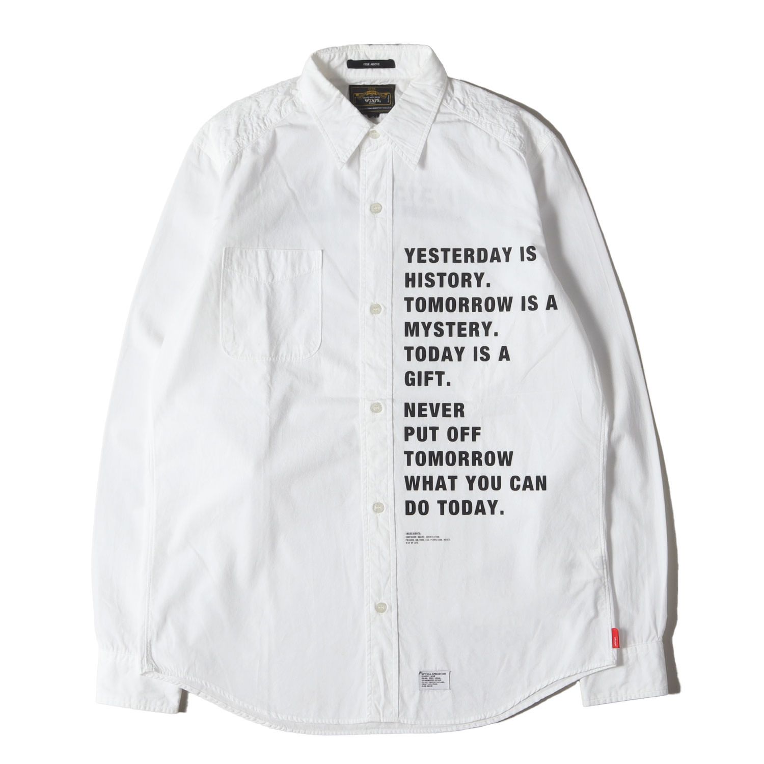 WTAPS ダブルタップス シャツ ホワイト 白 サイズ M | 00 s DESERT STORMロゴ コットン FURRIES L|S トップス カジュアルシャツ 長袖 メンズ