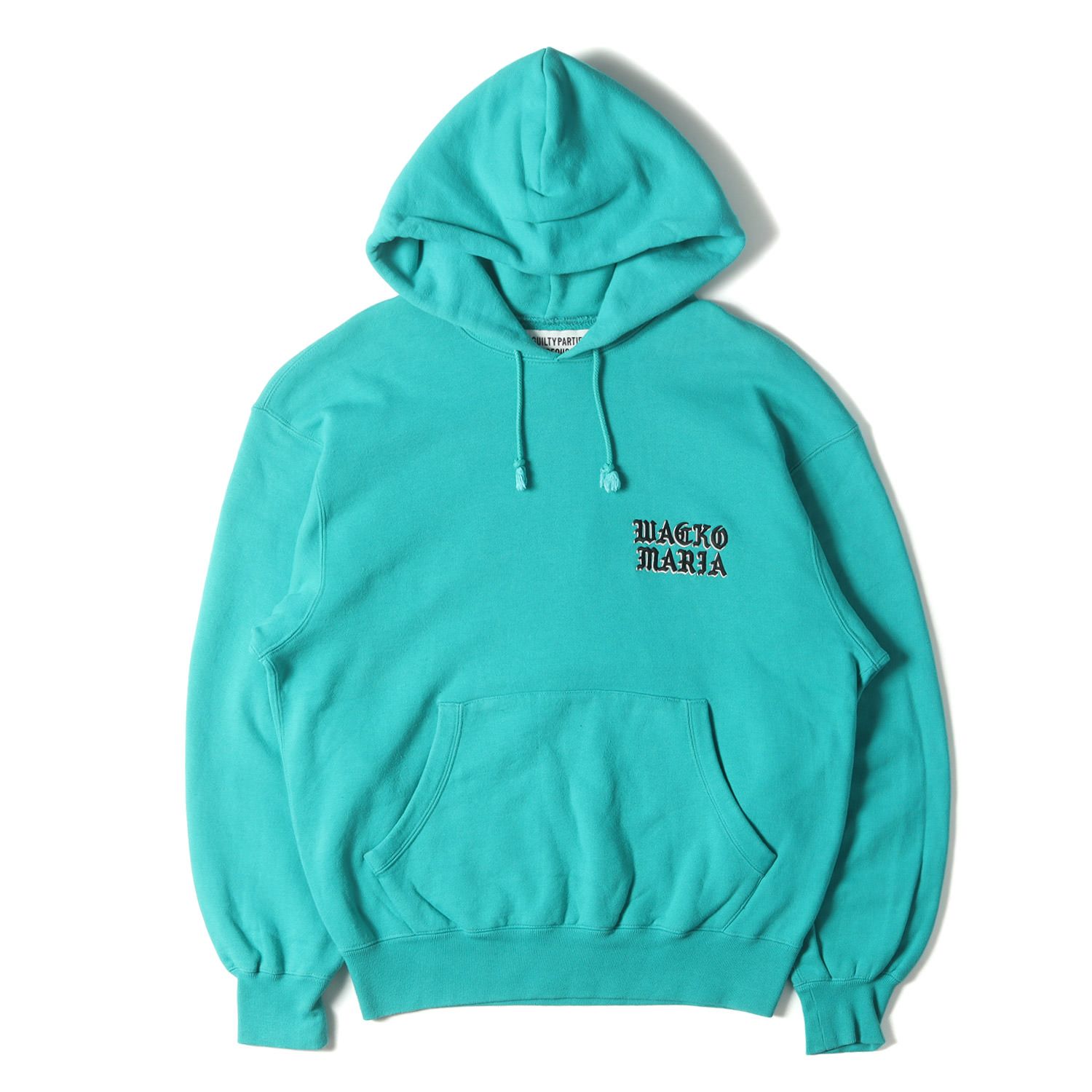 WACKO MARIA ワコマリア パーカー ターコイズ サイズ S | 24 AW ブランドロゴ刺繍 スウェットパーカー MIDDLE WEIGHT HOODED SWEAT SHIRT トップス フーディー プルオーバー メンズ