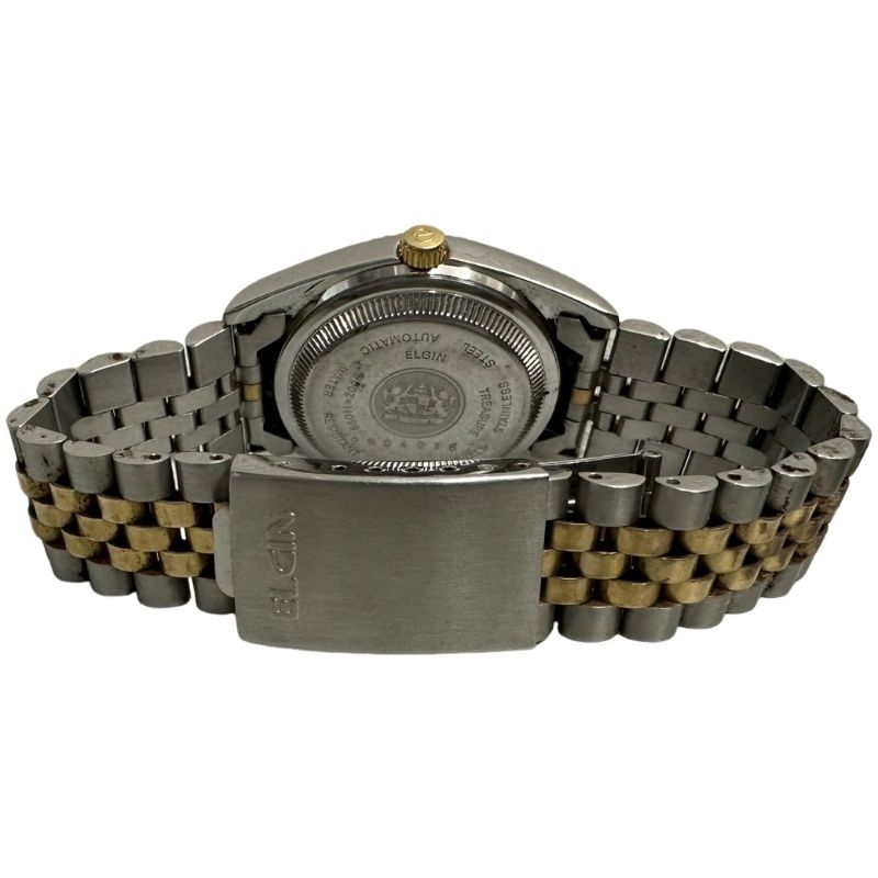  ELGIN エルジン DELUXE デラックス FK 1007S LO 腕時計メンズ 自動巻き ゴールド文字盤 動作品 32601K26 ボタンダウン 自動巻き時計 腕時計(アナログ)