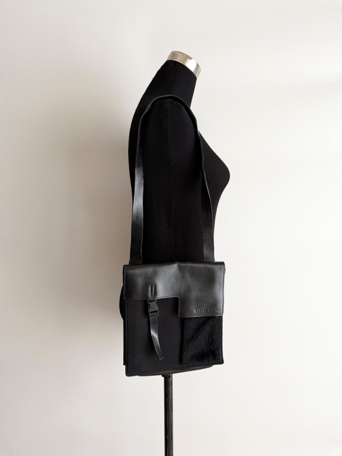 バッグ FW1999 MIU MIU DOCKING SHOULDER BAG Miu Miu Tech Shoulder Bag 1999 Archive Nylon Black From Japan