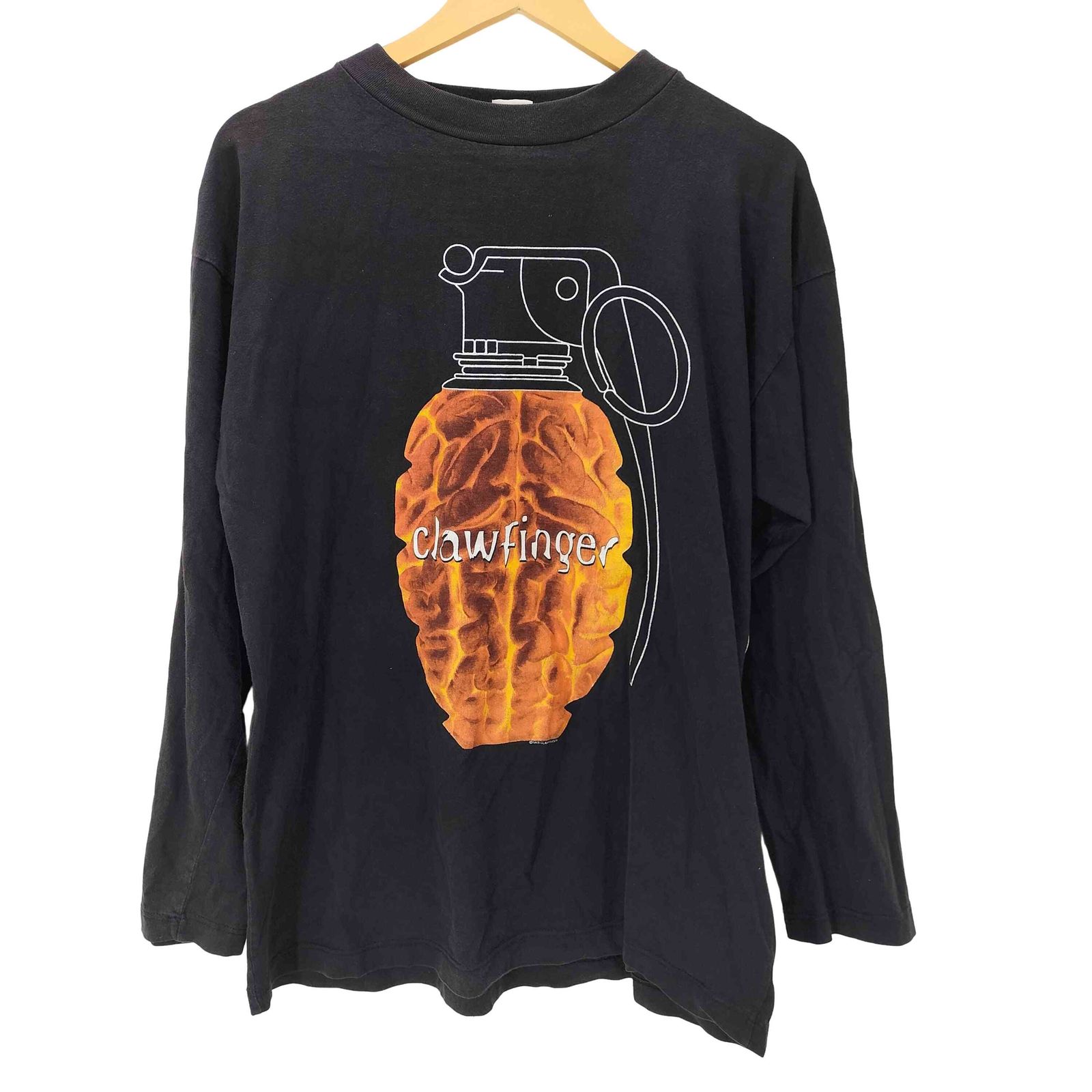 ユーズドフルギ USED古着 90S Use Your Brain プリント バンド L/S T