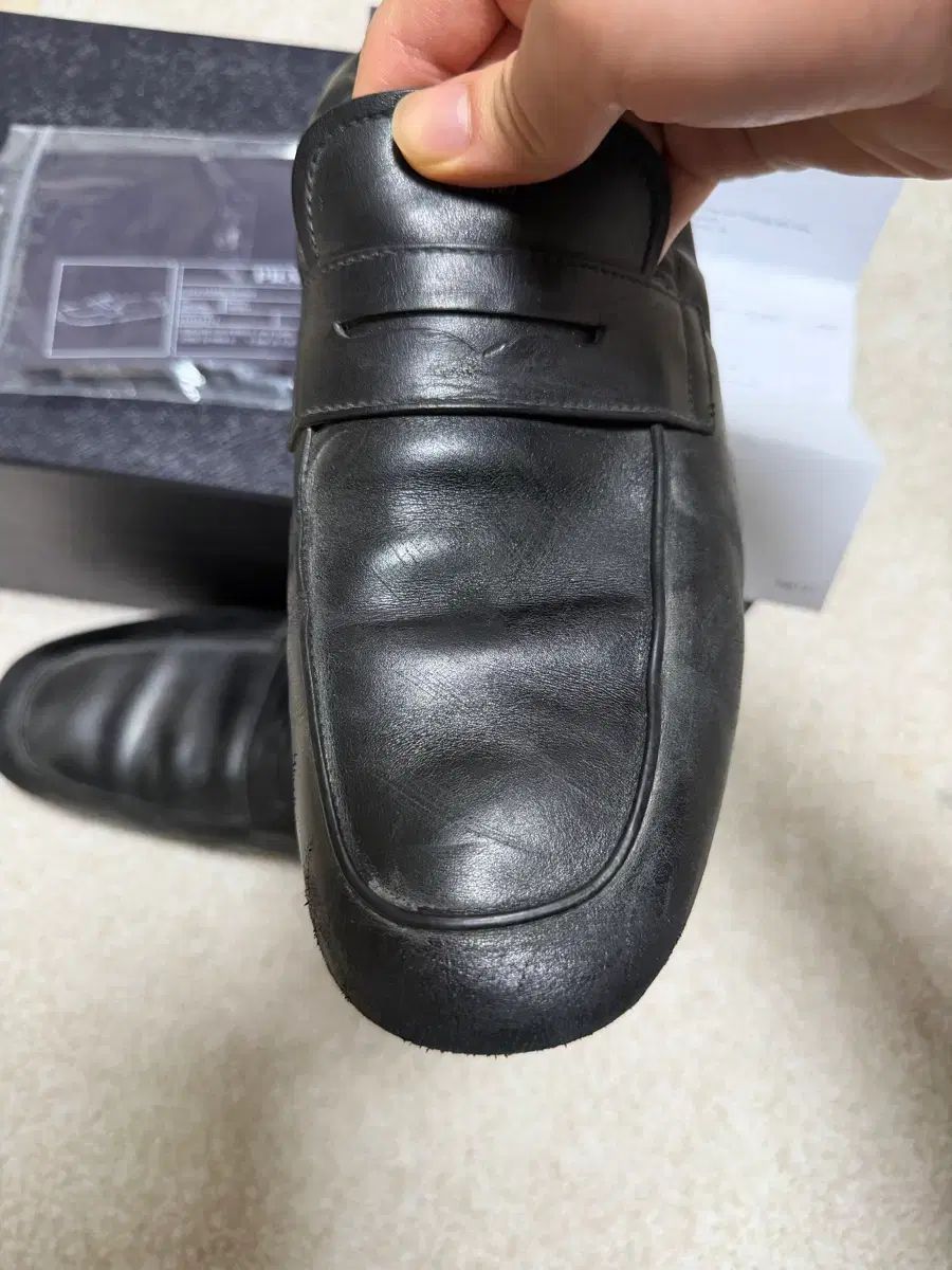  プラダ SHUFFLE シャッフル アンチック ローファー 7 5 ローファー ブーツ 革靴