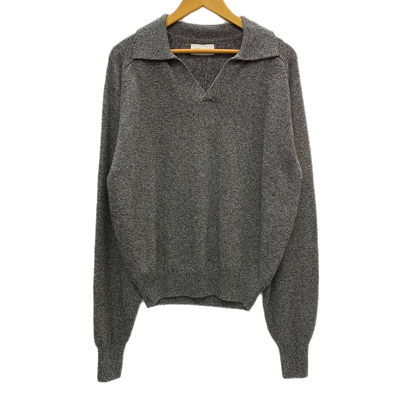 アイリーン ILEAN COTTON WOOL SKIPPER KNIT POLO パーカ グレー 201 MT-5049