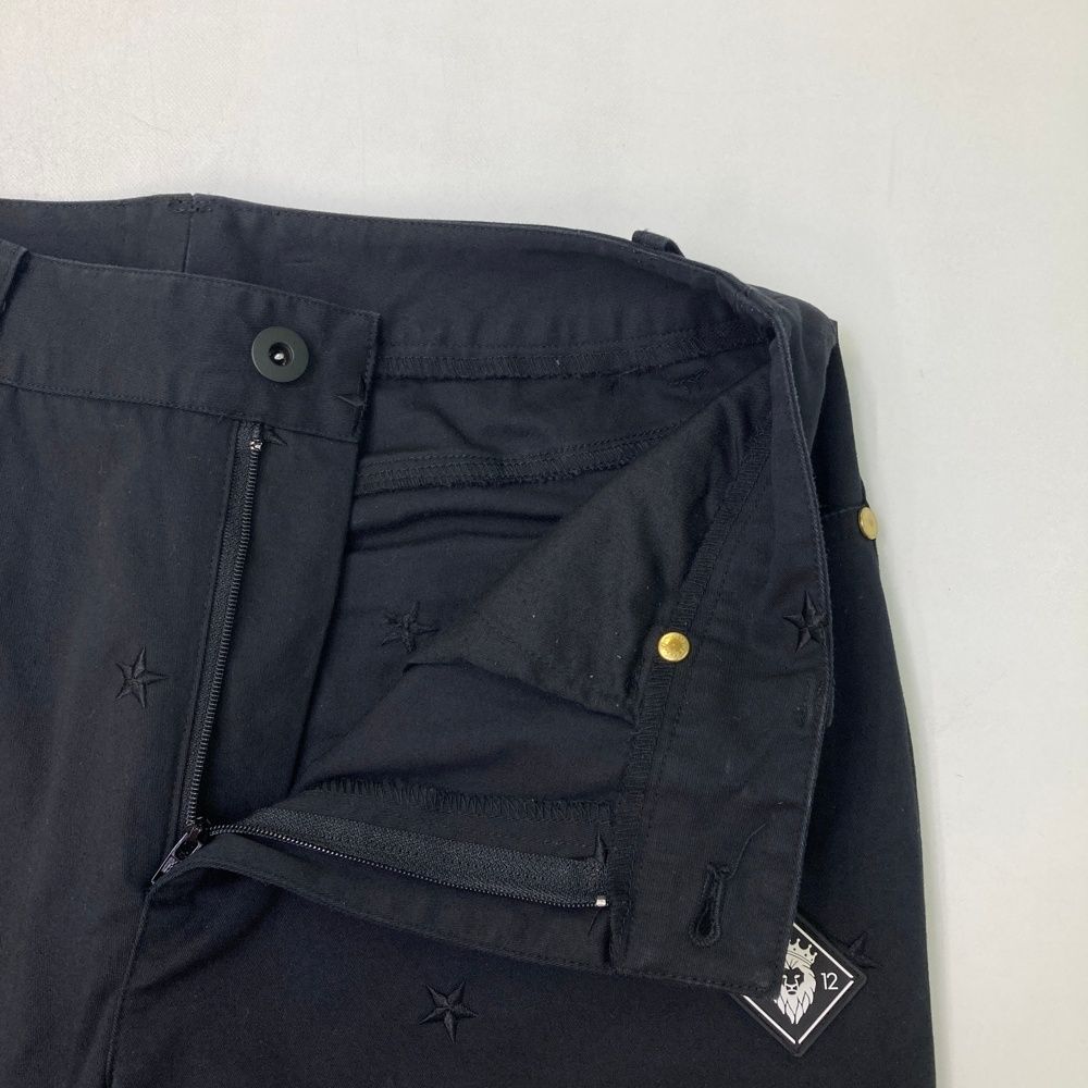 サイズ：1 V12 ヴィトゥエルヴ ストレッチパンツ 刺繍 星柄 ブラック系