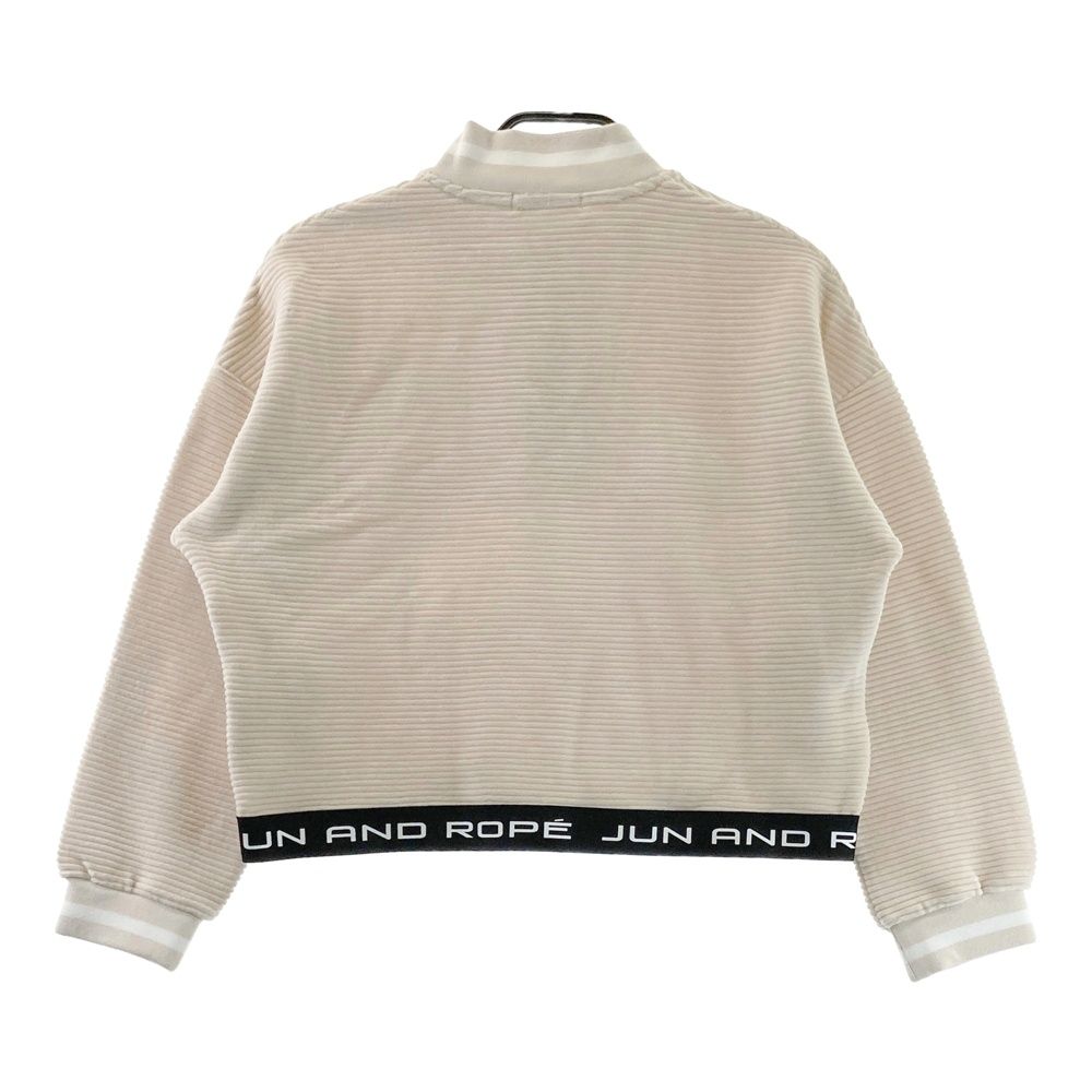 サイズ L JUN-ROPE ジュン アンド ロペ ハーフジップ 起毛 プルオーバー ベージュ系 ゴルフウェア レディース ストスト