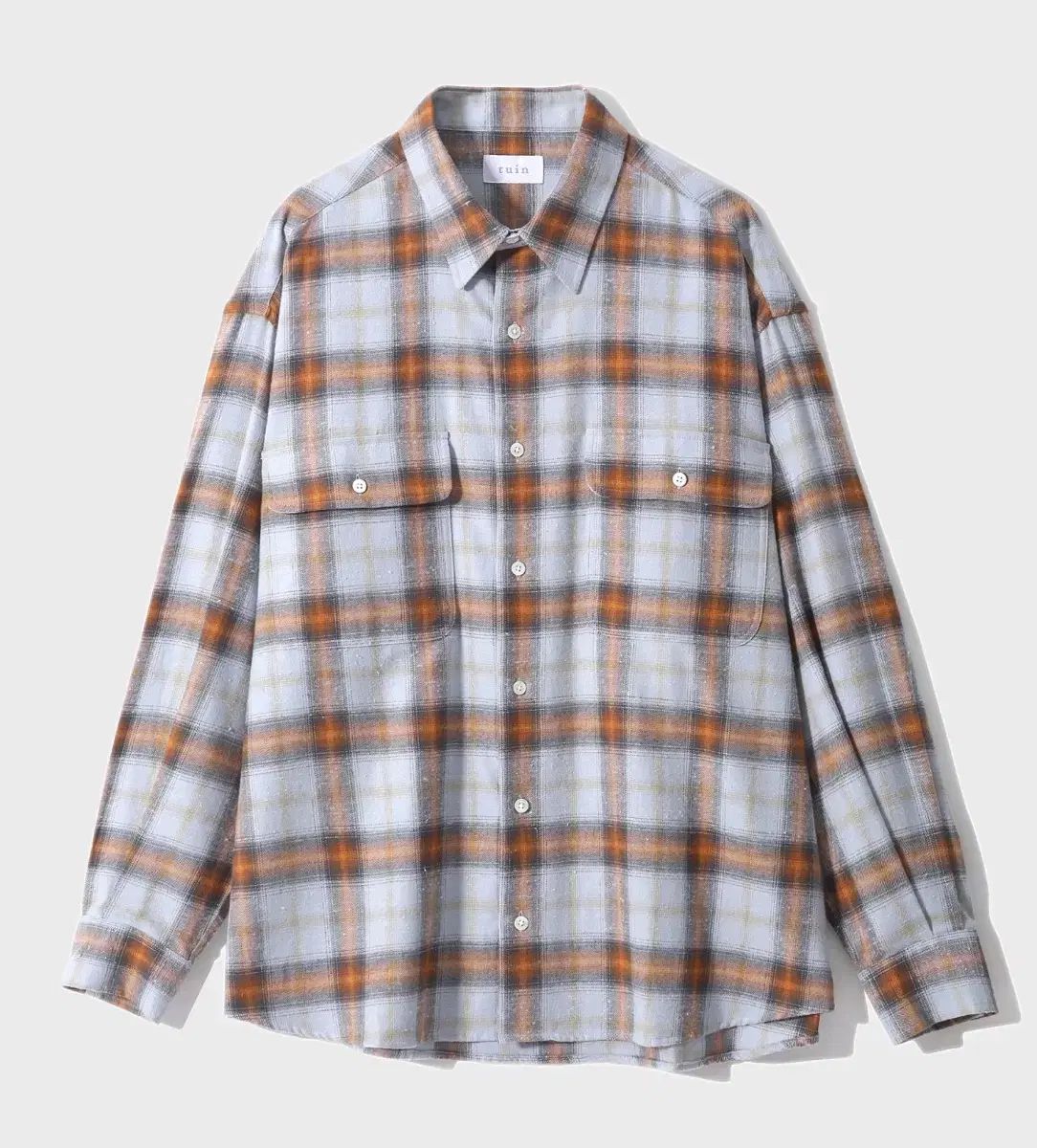 トゥイン Tuin プラム フランプ オレンジ CHECK シャツ