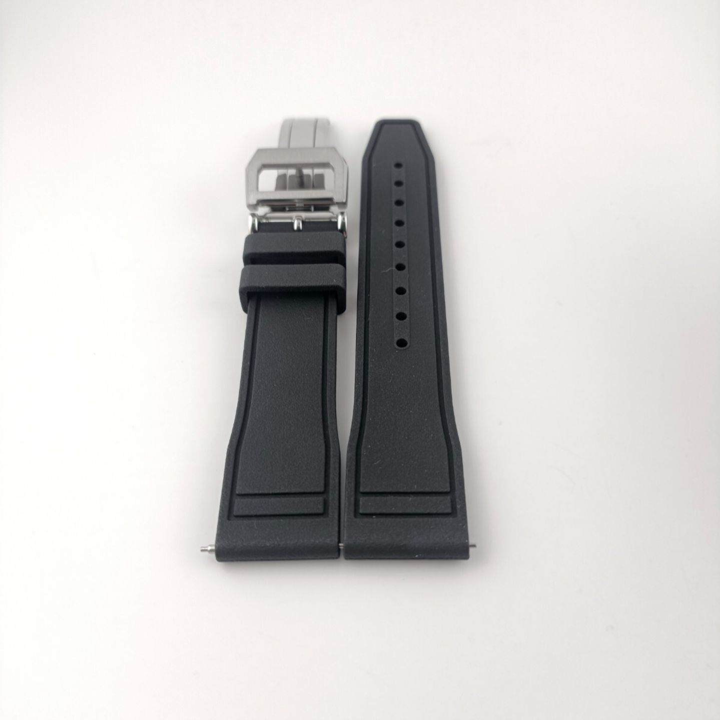 20mm 腕時計 シリコンラバーベルト ブラック 黒 Dバックル付 【対応
