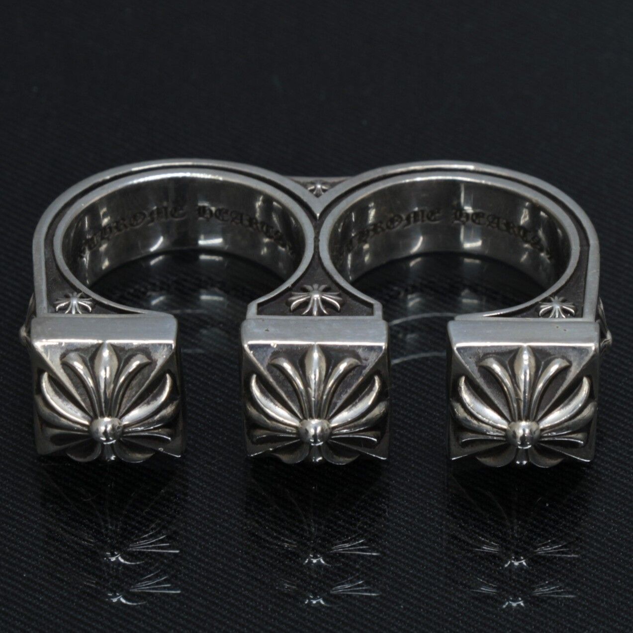  CHROME HEARTS クロムハーツ CHプラス ブラスナックル リング 指輪 メンズ SV 925 約21号 101571 リング 指輪 アクセサリー