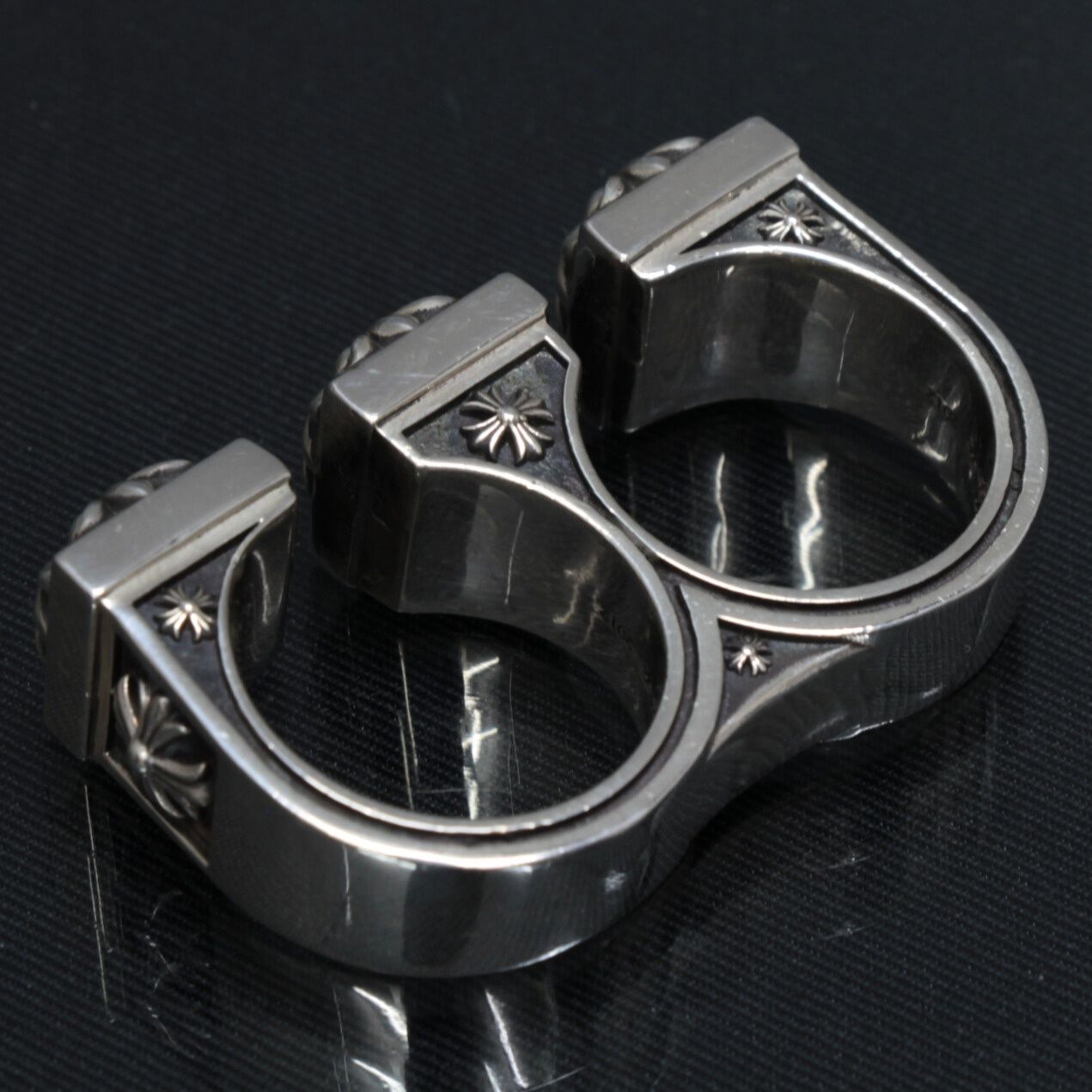 CHROME HEARTS クロムハーツ CHプラス ブラスナックル リング 指輪 メンズ SV 925 約21号 101571