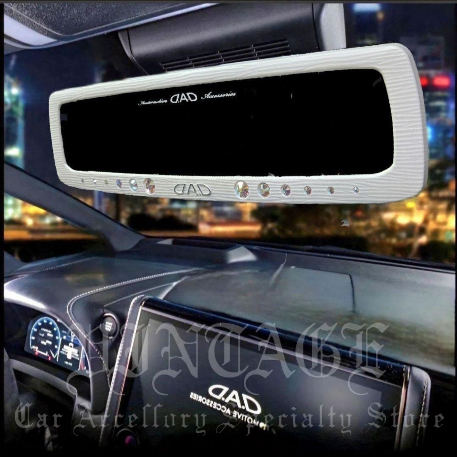 D.A.Dラグジュアリーミラー タイプ リーフ ホワイト スワロフスキー