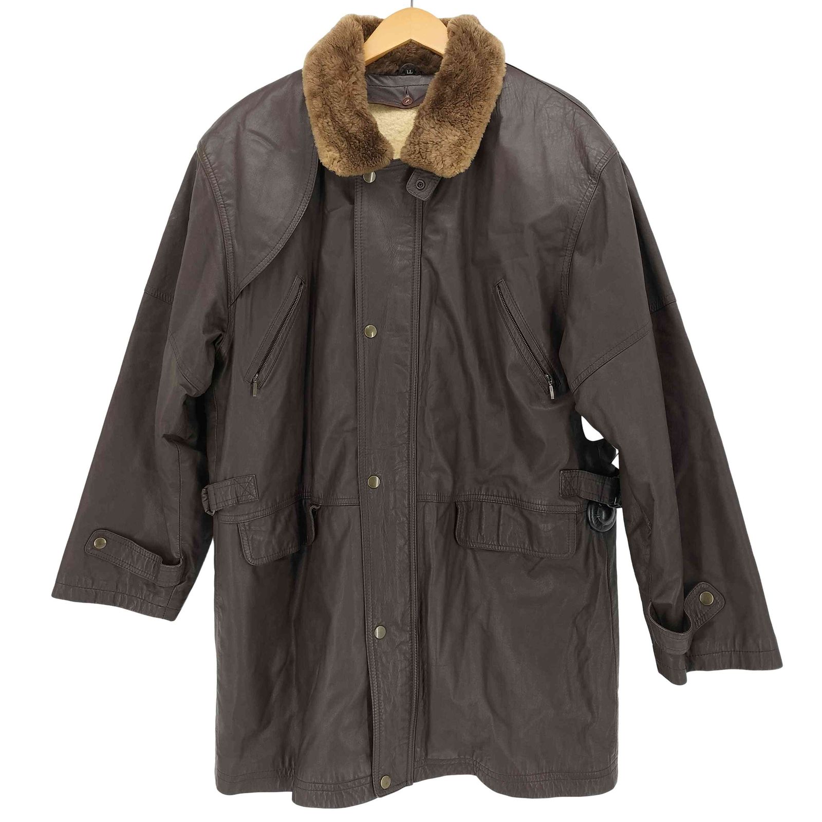 USED古着(ユーズドフルギ) ボアライナー付 カウレザージャケット  メンズ import：M 【中古】【ブランド古着バズストア】 ユーズドフルギ USED古着 ボアライナー付き カウレザー 襟ボア カー