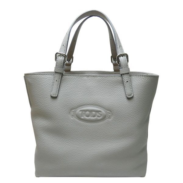 Ａ TOD S トッズ レザー 2 WAY トートバッグ|ハンドバッグ|ショルダーバッグ ロゴショッピング PICCOLA ライトグレー