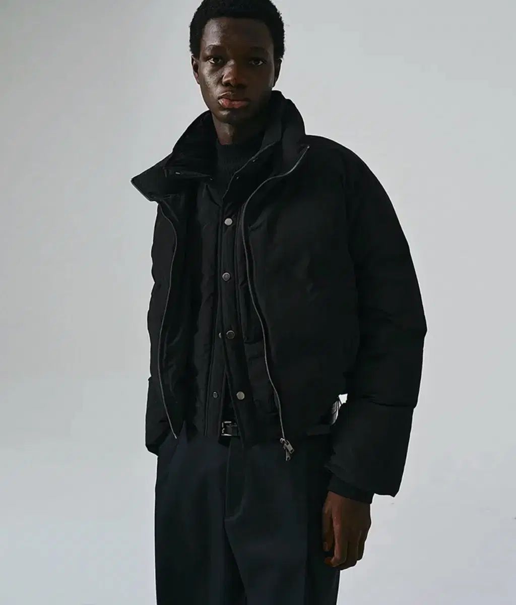 NOIRER クロップド レイヤード パファー ジャケット 50