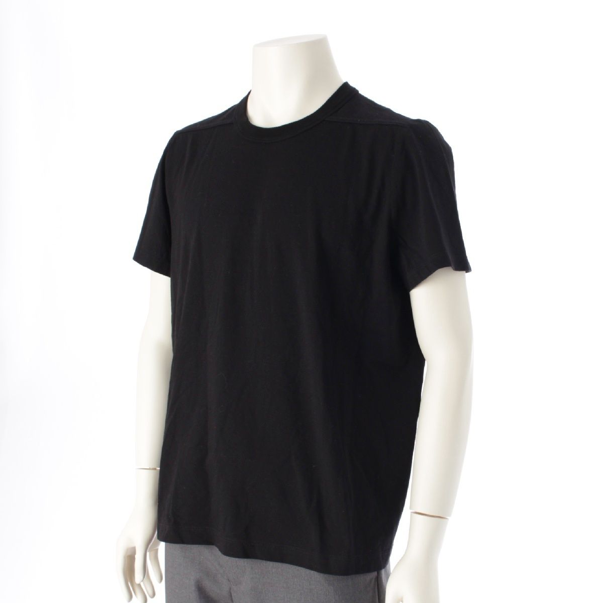 リックオウエンス 21 SS SHORT LEVEL TEE コットン クルーネック 半袖Ｔシャツ カットソー トップス -JA ブラック XL
