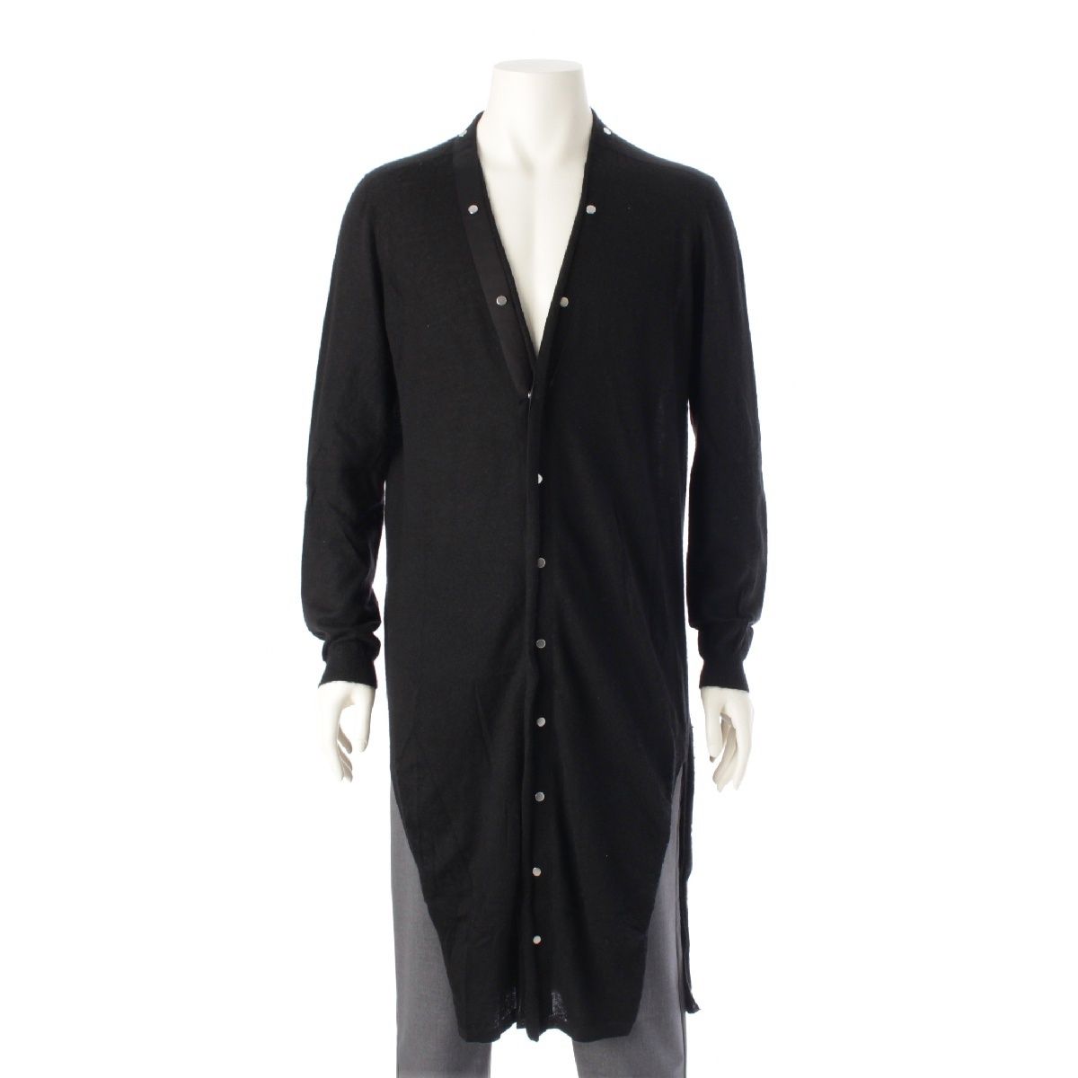 リックオウエンス 21 AW SASCHA カシミヤ スナップボタン ロング カーディガン トップス コート ブラック S