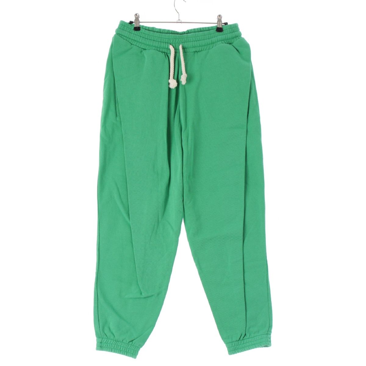 ジェイダブリューアンダーソン コットン ロゴ刺繍 サイドプリーツ スウェット バギー パンツ ボトムス グリーン S