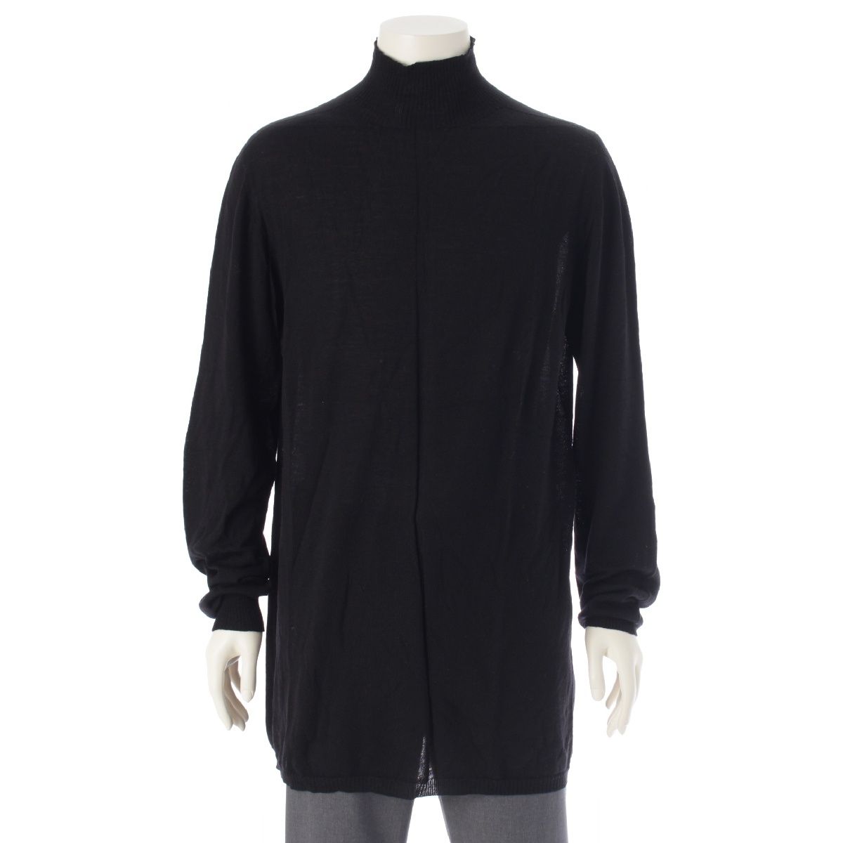 リックオウエンス 19 AW ウール オーバーサイズタートルネック WS ニット セーター トップス ブラック ONE SIZE