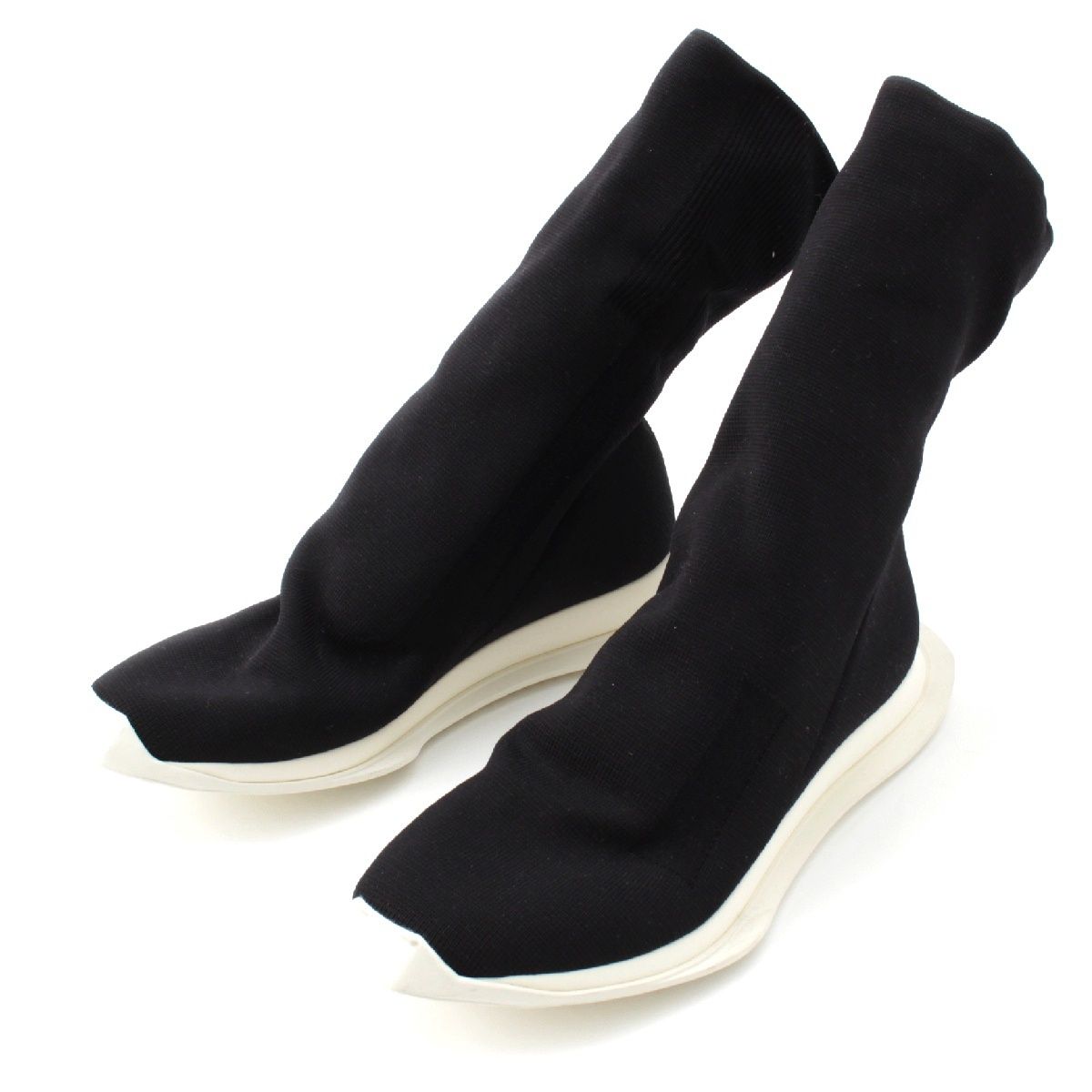 リックオウエンス ダークシャドウ Rick Owens DRKSHDW 19 SS RUNNER STRETCH SOCK LOW ランナー ソックス スニーカー ブラック 41 1|2