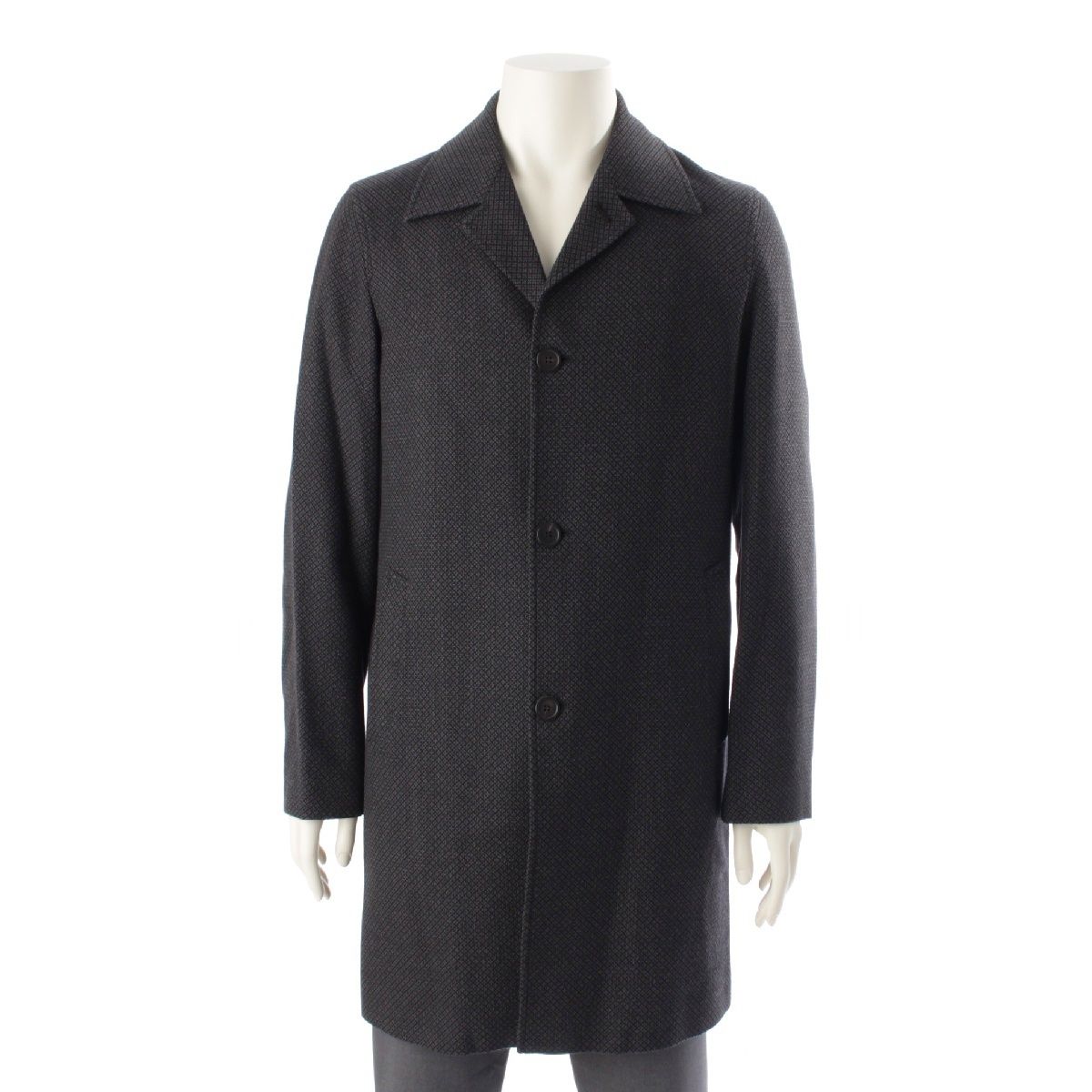 ミュウミュウ ヴァージンウール アーカイブ ステンカラーコート アウター ネイビー 46