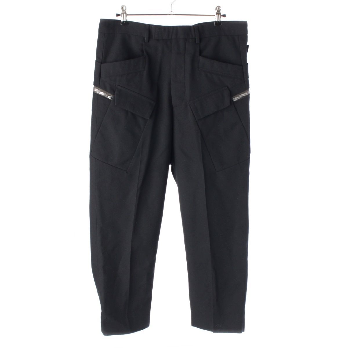リックオウエンス 21 AW CROPPED PANTS クロップドアステア サイドポケット カーゴ パンツ ボトムス ブラック 46