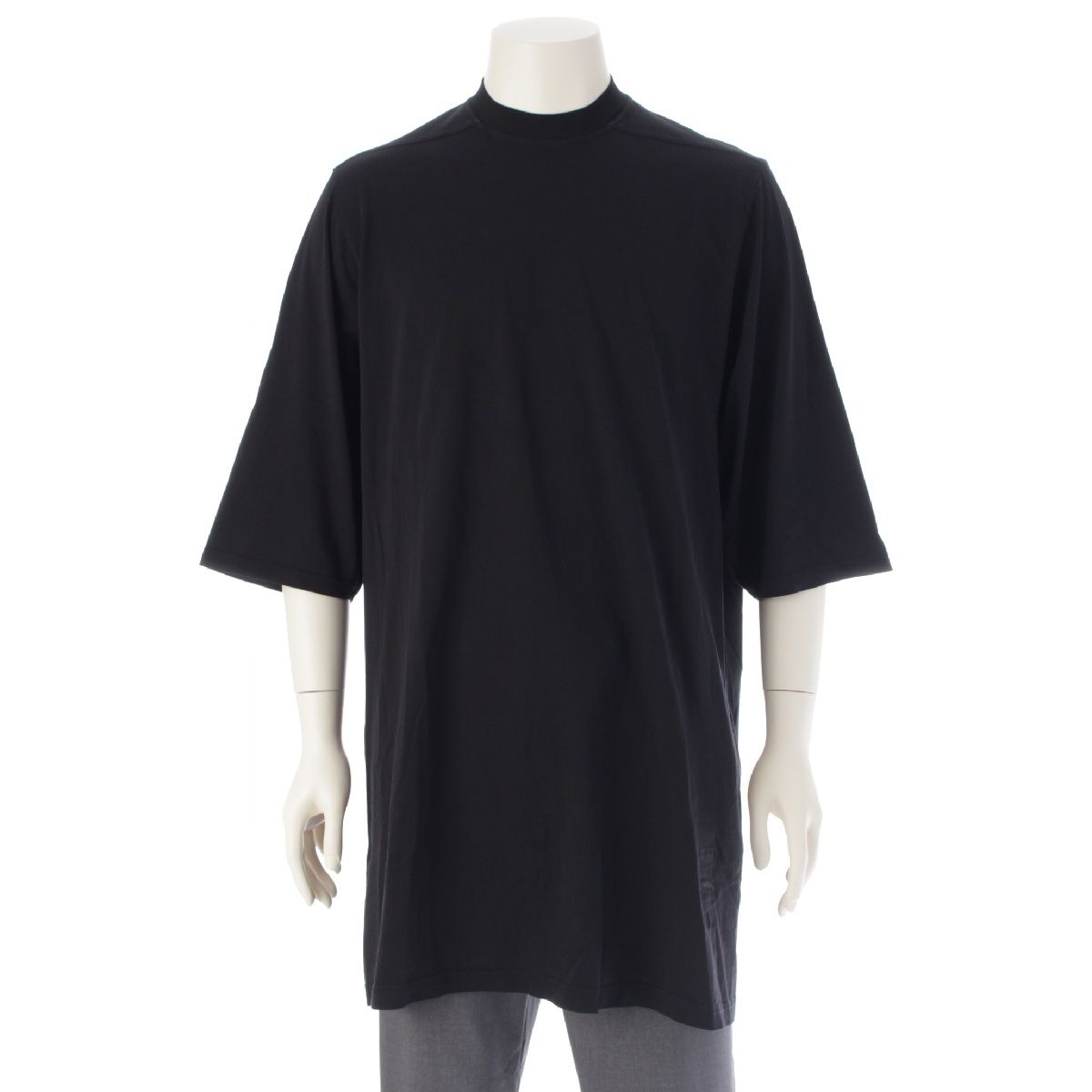 リックオウエンス ダークシャドウ Rick Owens DRKSHDW 17 AW JUMBO TEE コットン ジャンボ オーバーサイズ クルーネック 長袖Ｔシャツ ブラック ONE SIZE