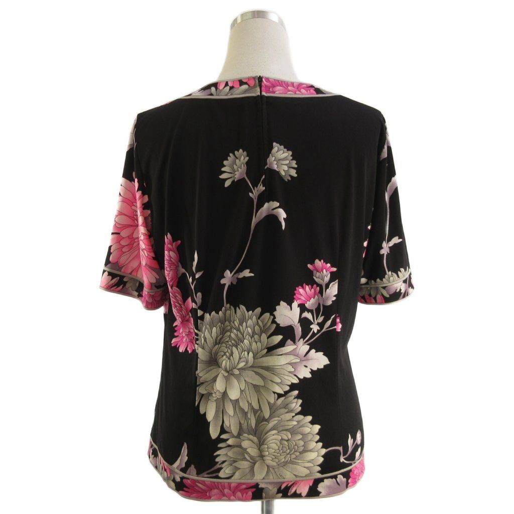 レオナール LEONARD FASHION カットソー 半袖 クルーネック 花柄