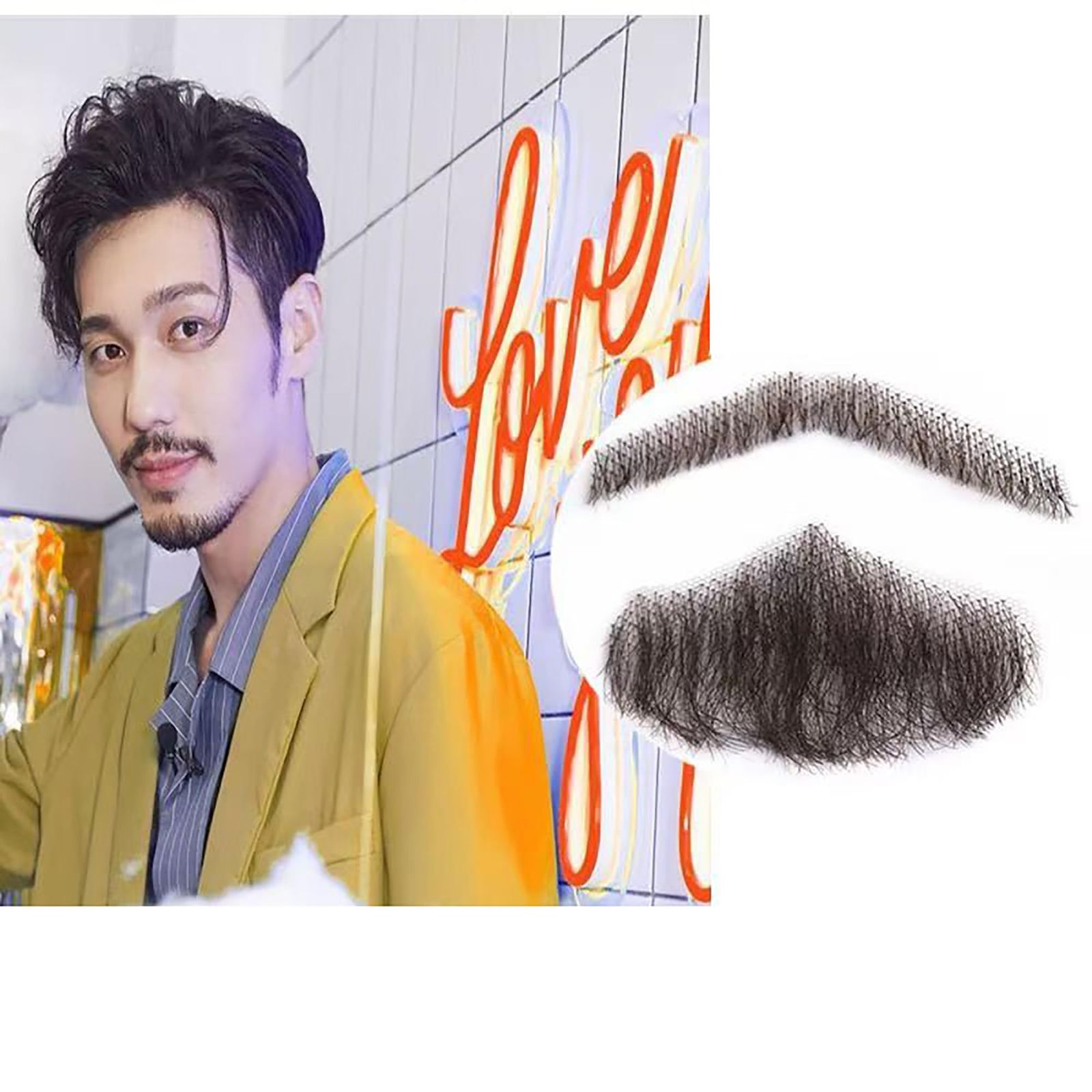 人気商品】Zhen2) (Zhang 1個 コスプレ用 手作り本物 髪製髭 ウィッグ